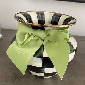 Mackenzie Child Large Vase with Green Bow